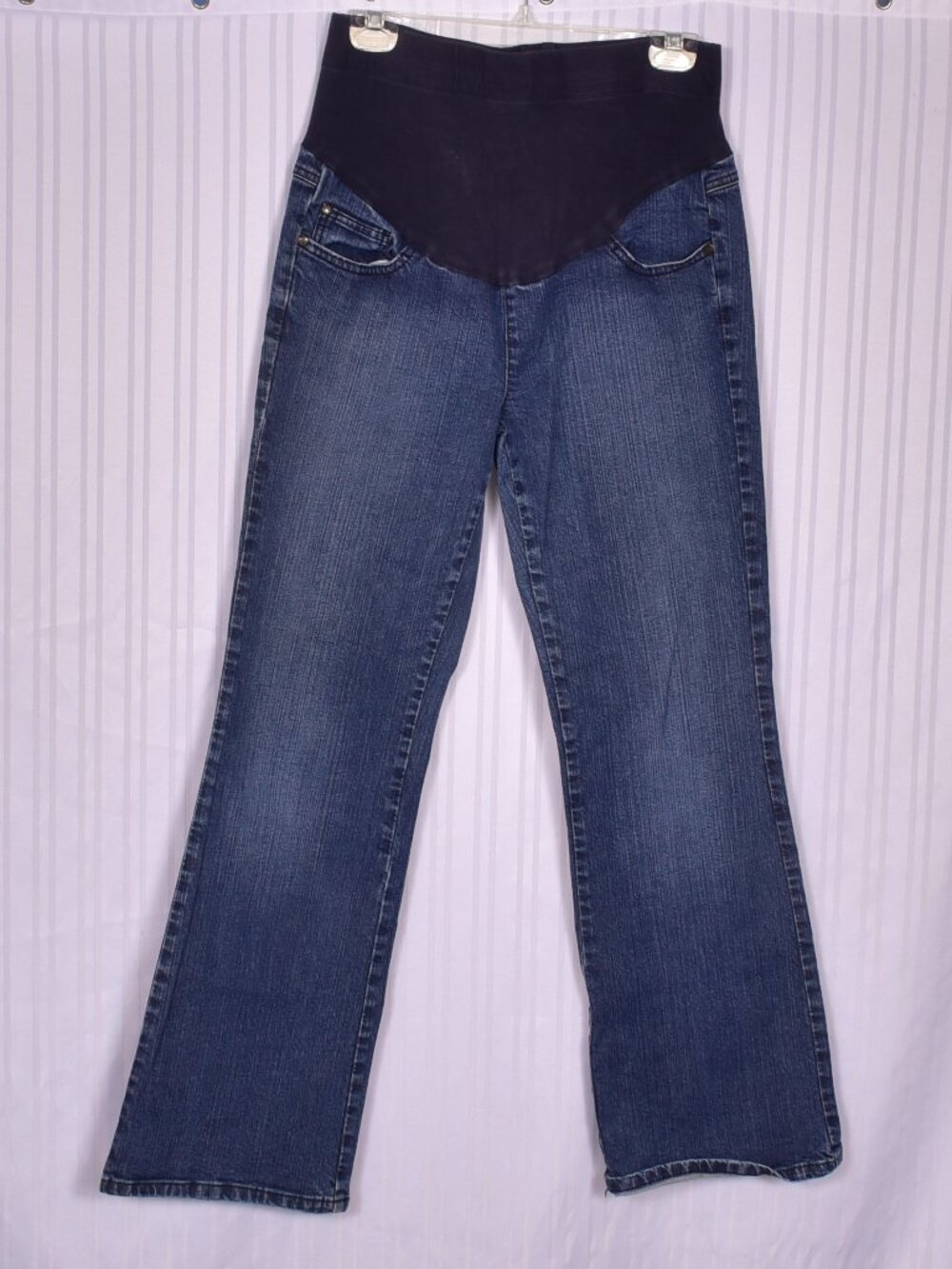 Maternity Jeans Full Panel Straight Leg Size and Tag Cut Out